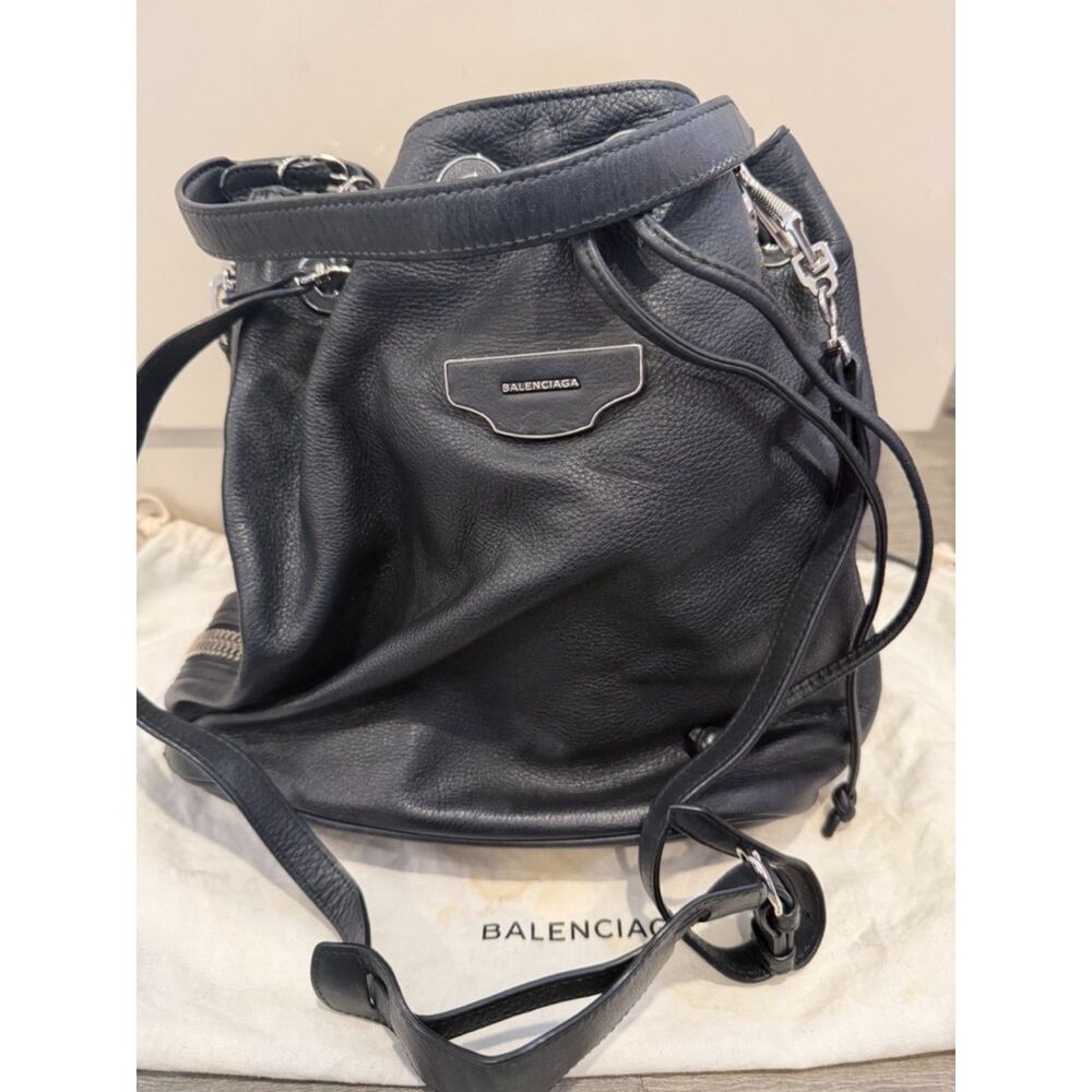 Balenciaga Papier Plate Bucket Bag Black